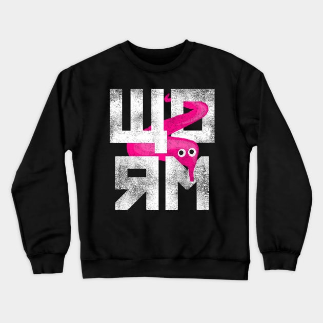 Pink Worm On A String Meme, Magic Worm Fuzzy Retro Style Crewneck Sweatshirt by YourGoods